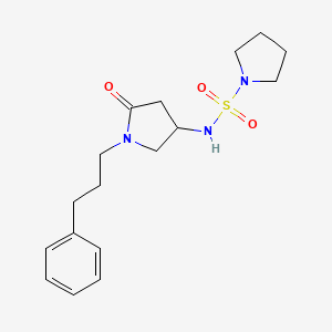 molecular formula C17H25N3O3S B5973219 N-[5-oxo-1-(3-phenylpropyl)-3-pyrrolidinyl]-1-pyrrolidinesulfonamide 