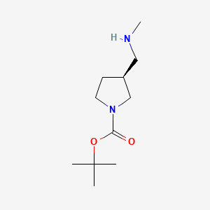 molecular formula C11H22N2O2 B597323 (S)-叔丁基 3-((甲基氨基)甲基)吡咯烷-1-羧酸酯 CAS No. 1245642-79-8