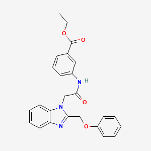 molecular formula C25H23N3O4 B5973231 ethyl 3-({[2-(phenoxymethyl)-1H-benzimidazol-1-yl]acetyl}amino)benzoate 