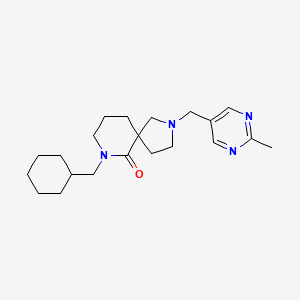 molecular formula C21H32N4O B5973236 7-(cyclohexylmethyl)-2-[(2-methyl-5-pyrimidinyl)methyl]-2,7-diazaspiro[4.5]decan-6-one 