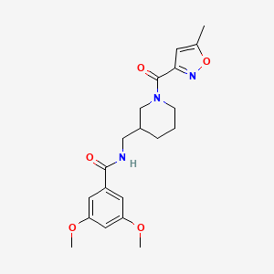 molecular formula C20H25N3O5 B5973242 3,5-dimethoxy-N-({1-[(5-methyl-3-isoxazolyl)carbonyl]-3-piperidinyl}methyl)benzamide 