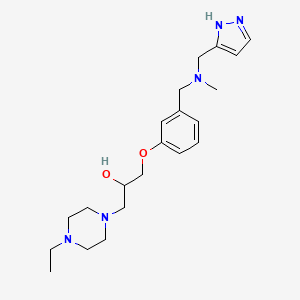 molecular formula C21H33N5O2 B5973266 1-(4-ethyl-1-piperazinyl)-3-(3-{[methyl(1H-pyrazol-5-ylmethyl)amino]methyl}phenoxy)-2-propanol 