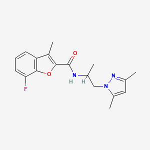 molecular formula C18H20FN3O2 B5973281 N-[2-(3,5-dimethyl-1H-pyrazol-1-yl)-1-methylethyl]-7-fluoro-3-methyl-1-benzofuran-2-carboxamide 