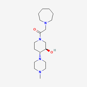 molecular formula C18H34N4O2 B5973289 (3R*,4R*)-1-(1-azepanylacetyl)-4-(4-methyl-1-piperazinyl)-3-piperidinol 