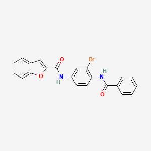 molecular formula C22H15BrN2O3 B5973300 N-[4-(benzoylamino)-3-bromophenyl]-1-benzofuran-2-carboxamide 