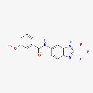 molecular formula C16H12F3N3O2 B5973326 3-methoxy-N-[2-(trifluoromethyl)-1H-benzimidazol-6-yl]benzamide 