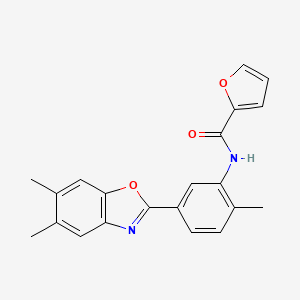 molecular formula C21H18N2O3 B5973342 N-[5-(5,6-dimethyl-1,3-benzoxazol-2-yl)-2-methylphenyl]-2-furamide 