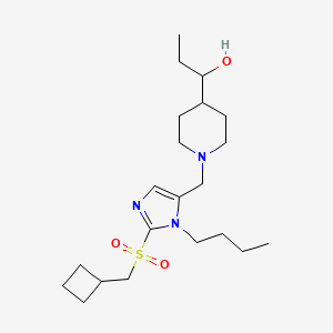 molecular formula C21H37N3O3S B5973363 1-[1-({1-butyl-2-[(cyclobutylmethyl)sulfonyl]-1H-imidazol-5-yl}methyl)-4-piperidinyl]-1-propanol 