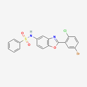 molecular formula C19H12BrClN2O3S B5973413 N-[2-(5-bromo-2-chlorophenyl)-1,3-benzoxazol-5-yl]benzenesulfonamide 
