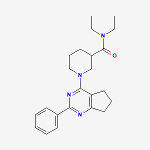 molecular formula C23H30N4O B5973416 N,N-diethyl-1-(2-phenyl-6,7-dihydro-5H-cyclopenta[d]pyrimidin-4-yl)-3-piperidinecarboxamide 