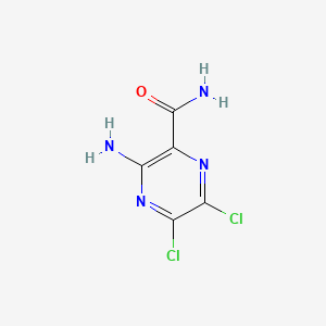 molecular formula C5H4Cl2N4O B597342 3-氨基-5,6-二氯吡嗪-2-甲酰胺 CAS No. 14229-27-7