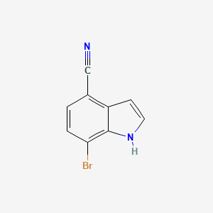 molecular formula C9H5BrN2 B597343 7-溴-1H-吲哚-4-腈 CAS No. 1258959-58-8