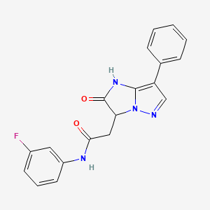 molecular formula C19H15FN4O2 B5973443 N-(3-fluorophenyl)-2-(2-oxo-7-phenyl-2,3-dihydro-1H-imidazo[1,2-b]pyrazol-3-yl)acetamide 