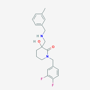 molecular formula C21H24F2N2O2 B5973444 1-(3,4-difluorobenzyl)-3-hydroxy-3-{[(3-methylbenzyl)amino]methyl}-2-piperidinone 
