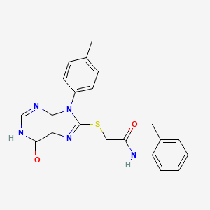 molecular formula C21H19N5O2S B5973453 N-(2-methylphenyl)-2-{[9-(4-methylphenyl)-6-oxo-6,9-dihydro-1H-purin-8-yl]thio}acetamide 