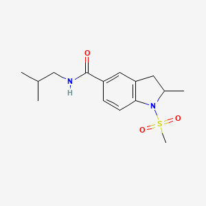 molecular formula C15H22N2O3S B5973459 N-isobutyl-2-methyl-1-(methylsulfonyl)-5-indolinecarboxamide 
