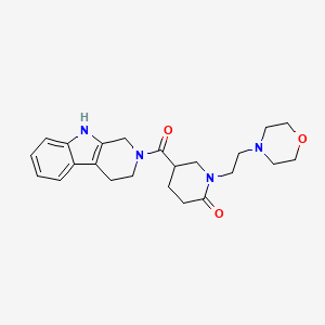 molecular formula C23H30N4O3 B5973465 1-[2-(4-morpholinyl)ethyl]-5-(1,3,4,9-tetrahydro-2H-beta-carbolin-2-ylcarbonyl)-2-piperidinone 