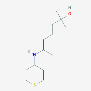 molecular formula C13H27NOS B5973478 2-methyl-6-(tetrahydro-2H-thiopyran-4-ylamino)-2-heptanol 