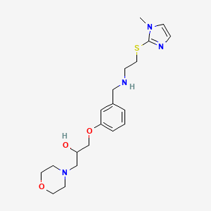 molecular formula C20H30N4O3S B5973482 1-{3-[({2-[(1-methyl-1H-imidazol-2-yl)thio]ethyl}amino)methyl]phenoxy}-3-(4-morpholinyl)-2-propanol 