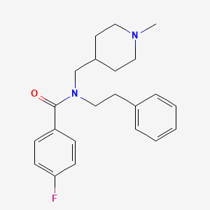 molecular formula C22H27FN2O B5973496 4-fluoro-N-[(1-methyl-4-piperidinyl)methyl]-N-(2-phenylethyl)benzamide 