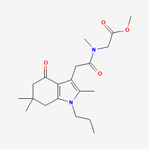 molecular formula C20H30N2O4 B5973499 methyl N-methyl-N-[(2,6,6-trimethyl-4-oxo-1-propyl-4,5,6,7-tetrahydro-1H-indol-3-yl)acetyl]glycinate 
