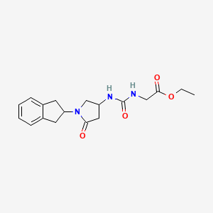 molecular formula C18H23N3O4 B5973507 ethyl N-({[1-(2,3-dihydro-1H-inden-2-yl)-5-oxo-3-pyrrolidinyl]amino}carbonyl)glycinate 