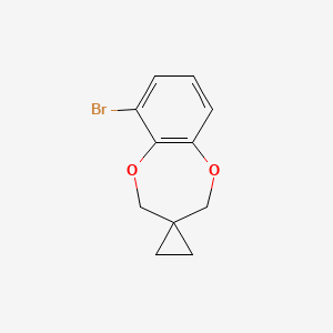 molecular formula C11H11BrO2 B597351 6-Bromo-2,4-dihydrospiro[benzo[b][1,4]dioxepine-3,1'-cyclopropane] CAS No. 1334499-94-3