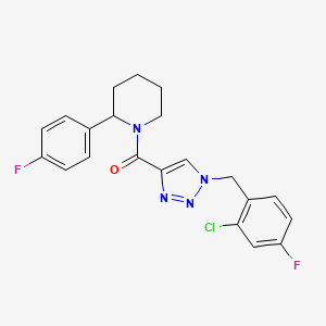 molecular formula C21H19ClF2N4O B5973512 1-{[1-(2-chloro-4-fluorobenzyl)-1H-1,2,3-triazol-4-yl]carbonyl}-2-(4-fluorophenyl)piperidine 