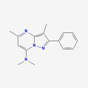 molecular formula C16H18N4 B5973516 N,N,3,5-tetramethyl-2-phenylpyrazolo[1,5-a]pyrimidin-7-amine 