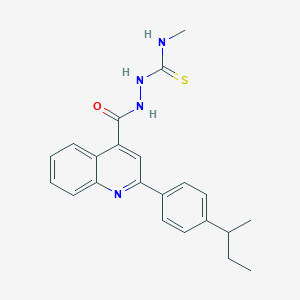molecular formula C22H24N4OS B5973522 2-{[2-(4-sec-butylphenyl)-4-quinolinyl]carbonyl}-N-methylhydrazinecarbothioamide 