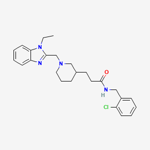 molecular formula C25H31ClN4O B5973527 N-(2-chlorobenzyl)-3-{1-[(1-ethyl-1H-benzimidazol-2-yl)methyl]-3-piperidinyl}propanamide 