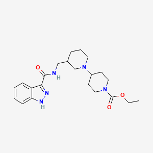 molecular formula C22H31N5O3 B5973542 ethyl 3-{[(1H-indazol-3-ylcarbonyl)amino]methyl}-1,4'-bipiperidine-1'-carboxylate 