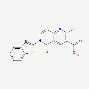 molecular formula C18H13N3O3S B5973547 methyl 6-(1,3-benzothiazol-2-yl)-2-methyl-5-oxo-5,6-dihydro-1,6-naphthyridine-3-carboxylate 
