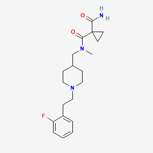 molecular formula C20H28FN3O2 B5973551 N~1~-({1-[2-(2-fluorophenyl)ethyl]-4-piperidinyl}methyl)-N~1~-methyl-1,1-cyclopropanedicarboxamide 