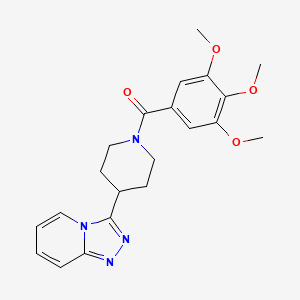 molecular formula C21H24N4O4 B5973554 3-[1-(3,4,5-trimethoxybenzoyl)-4-piperidinyl][1,2,4]triazolo[4,3-a]pyridine 