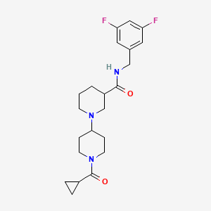 molecular formula C22H29F2N3O2 B5973566 1'-(cyclopropylcarbonyl)-N-(3,5-difluorobenzyl)-1,4'-bipiperidine-3-carboxamide 