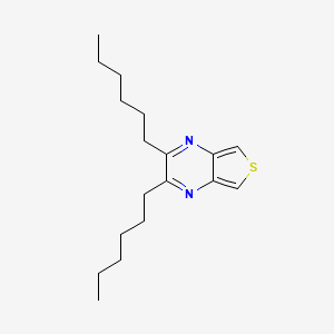 molecular formula C18H28N2S B597359 2,3-Dihexylthieno[3,4-b]pyrazine CAS No. 146058-82-4