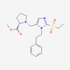 molecular formula C20H27N3O4S B5973599 methyl 1-{[2-(ethylsulfonyl)-1-(2-phenylethyl)-1H-imidazol-5-yl]methyl}-L-prolinate 