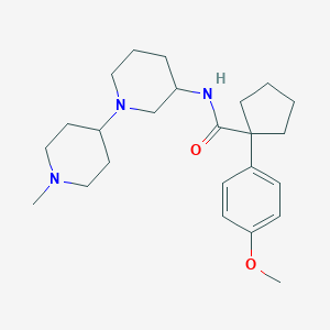 molecular formula C24H37N3O2 B5973605 1-(4-methoxyphenyl)-N-(1'-methyl-1,4'-bipiperidin-3-yl)cyclopentanecarboxamide 