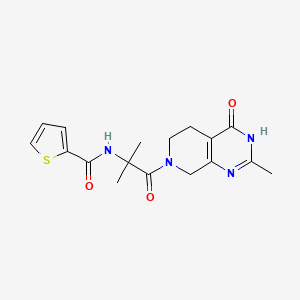 molecular formula C17H20N4O3S B5973624 N-[1,1-dimethyl-2-(2-methyl-4-oxo-4,5,6,8-tetrahydropyrido[3,4-d]pyrimidin-7(3H)-yl)-2-oxoethyl]thiophene-2-carboxamide 