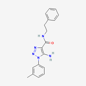 molecular formula C18H19N5O B5973639 5-amino-1-(3-methylphenyl)-N-(2-phenylethyl)-1H-1,2,3-triazole-4-carboxamide 