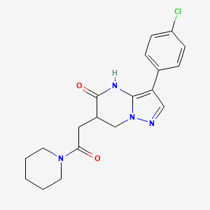 molecular formula C19H21ClN4O2 B5973645 3-(4-chlorophenyl)-6-[2-oxo-2-(1-piperidinyl)ethyl]-6,7-dihydropyrazolo[1,5-a]pyrimidin-5(4H)-one 