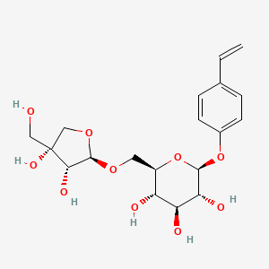 molecular formula C19H26O10 B597365 p-Vinylphenyl O-[beta-D-apiofuranosyl-(1-6)]-beta-D-glucopyranoside CAS No. 112047-91-3