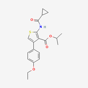 molecular formula C20H23NO4S B5973661 isopropyl 2-[(cyclopropylcarbonyl)amino]-4-(4-ethoxyphenyl)-3-thiophenecarboxylate 
