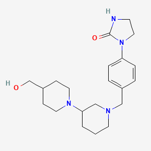 molecular formula C21H32N4O2 B5973676 1-(4-{[4-(hydroxymethyl)-1,3'-bipiperidin-1'-yl]methyl}phenyl)-2-imidazolidinone 