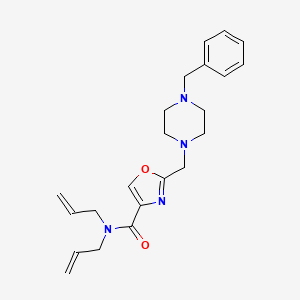 molecular formula C22H28N4O2 B5973704 N,N-diallyl-2-[(4-benzyl-1-piperazinyl)methyl]-1,3-oxazole-4-carboxamide 