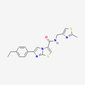 molecular formula C19H18N4OS2 B5973714 6-(4-ethylphenyl)-N-[(2-methyl-1,3-thiazol-4-yl)methyl]imidazo[2,1-b][1,3]thiazole-3-carboxamide 