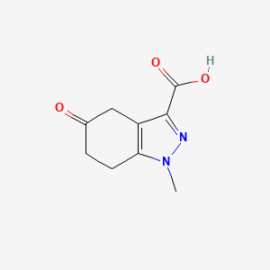 molecular formula C9H10N2O3 B597372 1-Methyl-5-oxo-4,5,6,7-tetrahydro-1H-indazole-3-carboxylic acid CAS No. 1215295-93-4