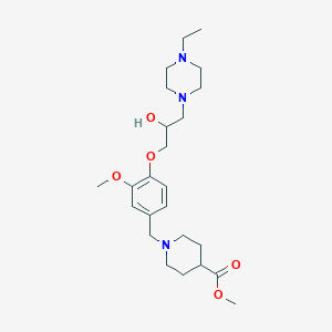 molecular formula C24H39N3O5 B5973739 methyl 1-{4-[3-(4-ethyl-1-piperazinyl)-2-hydroxypropoxy]-3-methoxybenzyl}-4-piperidinecarboxylate 