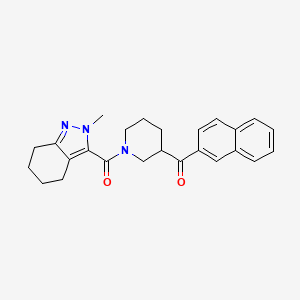molecular formula C25H27N3O2 B5973755 {1-[(2-methyl-4,5,6,7-tetrahydro-2H-indazol-3-yl)carbonyl]-3-piperidinyl}(2-naphthyl)methanone 